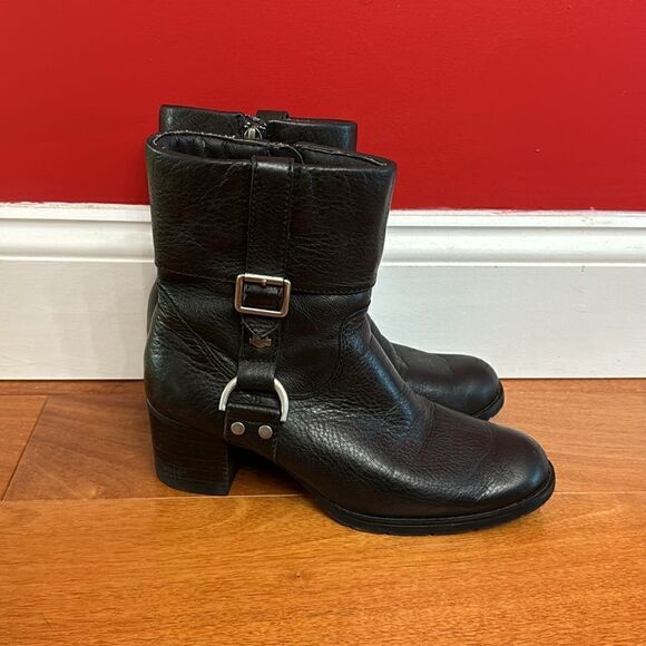 Harley Davidson Womens Sadie Black Leather Riding Boots Size 7 - Picture 1 of 8
